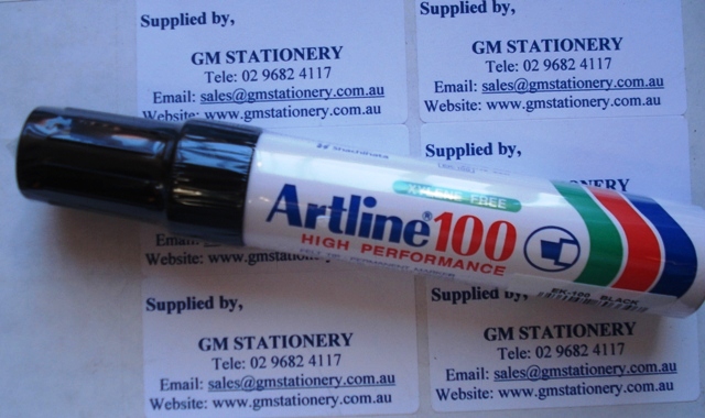 Artline 100 Permanent Ink Marker Black Boxed 6 - 110001